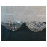 2 Bols En Vitre 11 X 11 X 4" et 11 X 11 X 3"