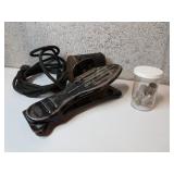 Pied De Madchine A Coudre Antique + Dés A Coudre