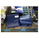2 blue tarps sz unknown