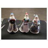 3 lighted santa ornaments (display)