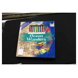 adult coloring book w colored pencils(display)