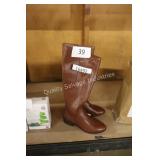 sz 6.5 tall brown boots