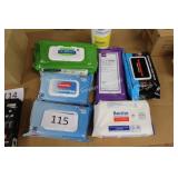 7ct asst bathing/hand/disinfectant wipes