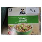 48ct quaker instant oatmeal apples&cinnamon 8/25