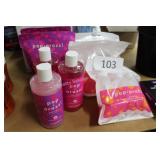 3-6pc travel bottles/2ct bath salts/bubble bath/