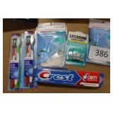 2pk toothbrushes/dental picks/listerine strips/