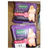 2-12ct depends night defense disposable underwear