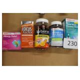 5ct asst meds/focus factor/airborne/allergy/sinus