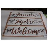 3pc metal wall art signs Family/Together/ Welcome