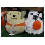 2ct halloween dog throw pillows