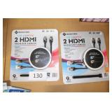 2-2ct 9ft LED lighted HDMI cables