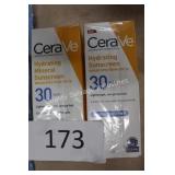 6ct cerave hydrating mineral sunscreen SPF30 3/23
