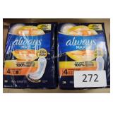 2-28ct always night time maxi pads