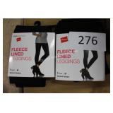2ct hanes fleece lined leggings M