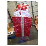 red lighted gift box decor