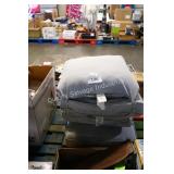 2 gray outdoor cushions