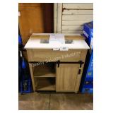 30" brown farm style vanity w top