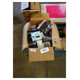 ctn of headphones, cell phone cases etc