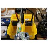 2 rubbermaid mop buckets and mop