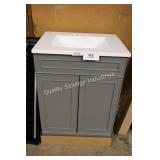 24" gray vanity w top