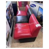 re & black leather bench