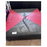 red/black red leather ottoman