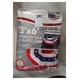 3ï¿½x6ï¿½ printed USA pleated fan (display)