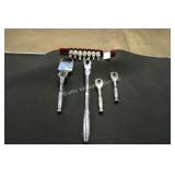 4 kobalt ratchets & 7 sockets (display)