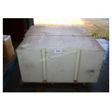2 white plastic tanks for liquid storage
