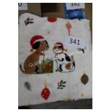 cat & dog Christmas throw blanket