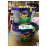3-3pc deep dish food storage containers w/lids