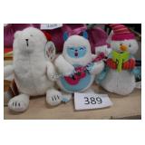 3pc Christmas plush decor/polar bear/snowman/