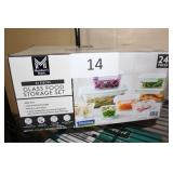 24pc glass food storage set w/lids