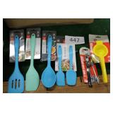 silicone spatula/slotted turner/spoon/can opener/