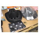 2ct cowboy hat,badge, & bandana set