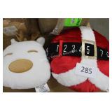 2ct asst Christmas throw pillows (light damage to