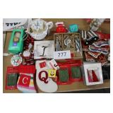 asst Christmas ornaments/hooks/mini stockings/