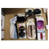 asst hair ties/claw clips/headbands/all brush