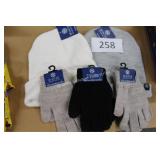 2ct winter hats/3ct asst winter gloves asst