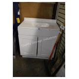 30ï¿½ white vanity w top (damaged left side)