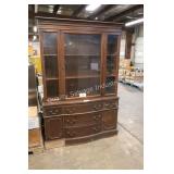 wooden glass cabinet with drawer curio