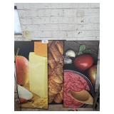 three large restaurant art work