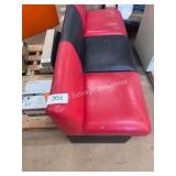 retro red & black bench couch