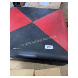 retro red & black ottoman