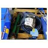 water hose and sprinkler