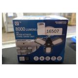 led motion activated 3 panel garage light