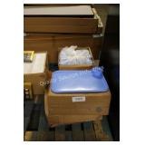 3 ctns blue trays & bowls/cups