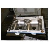 double bowl stainless steel sink