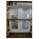 double door w blinds (one glass pane is broken)