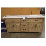 72" double vanity w top (top cracked)